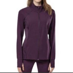 Tangerine Full Zip Moto Style Track Jacket in Eggplant Size Medium